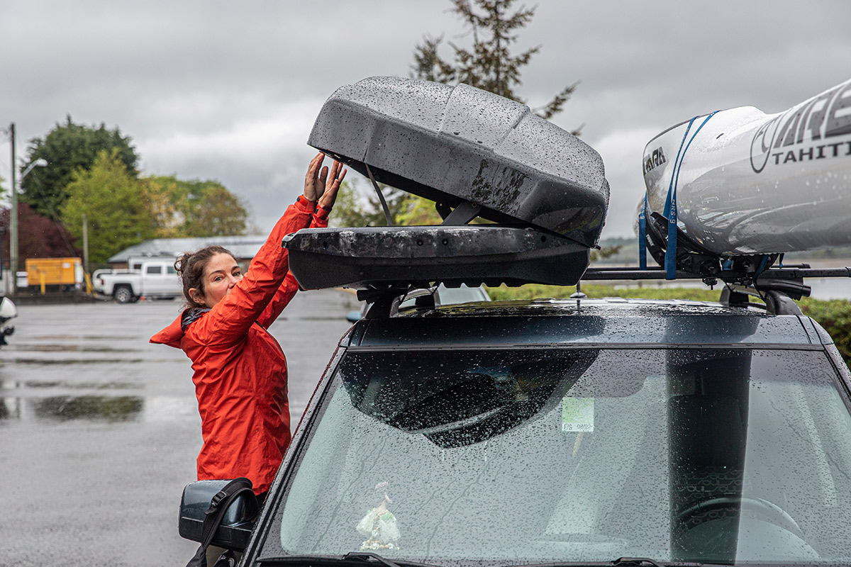 Model Y Range Test with Thule Motion XT XL Roof Carrier 