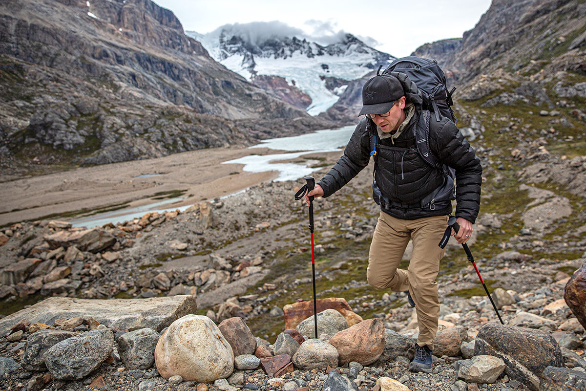 Topo Athletic Trailventure Hiking Boot (hiking a rocky trail in Patagonia)