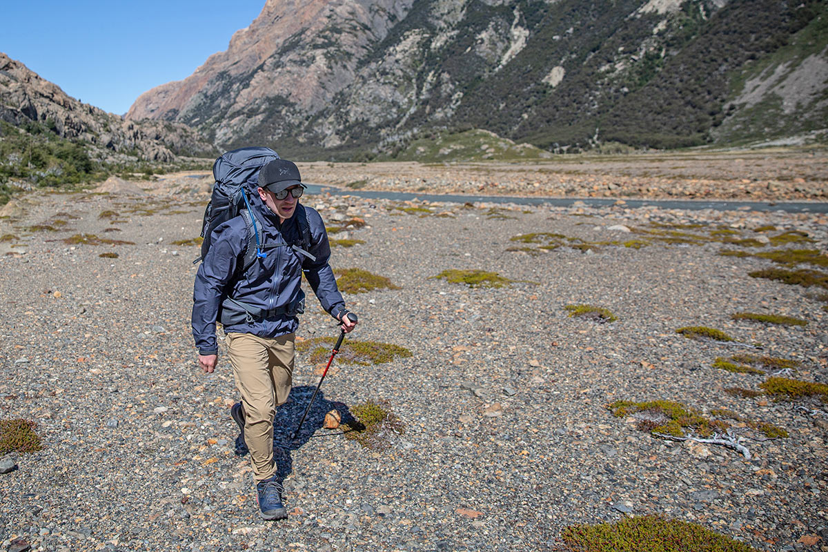 Topo Athletic Trailventure Hiking Boot (hiking in dry river bed in Patagonia)