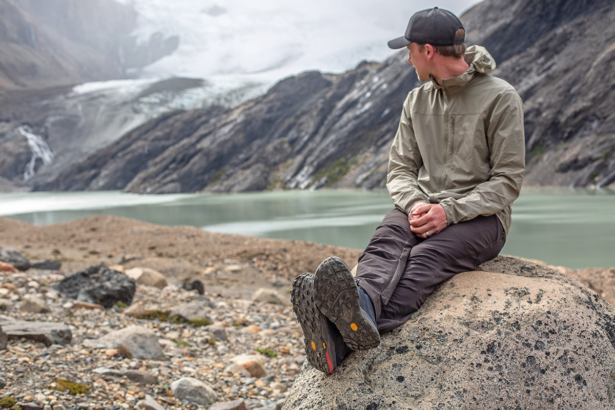 Topo Athletic Trailventure Hiking Boot (taking a break by a Patagonian lake)