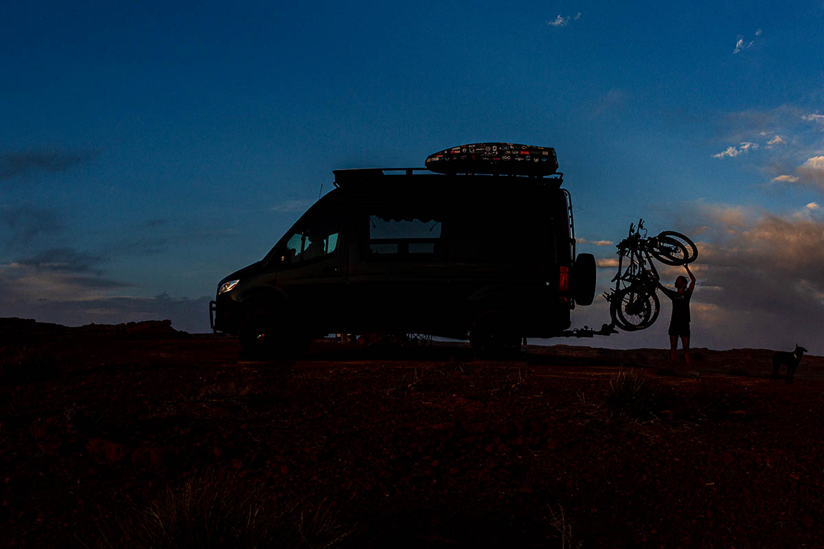 ​​Yakima HangTight 4 hitch bike rack (sunset in Utah)