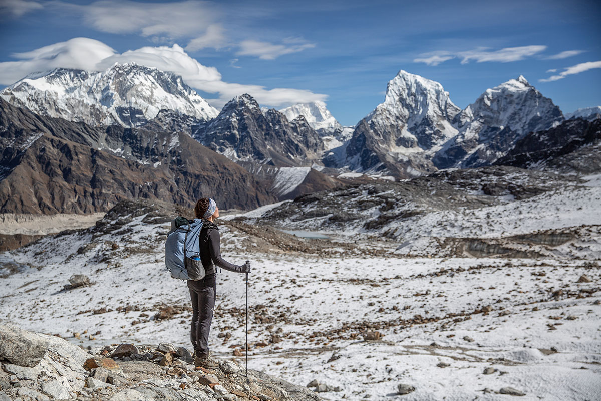 Zpacks Arc Haul Zip 64L backpack (standing in mountains)