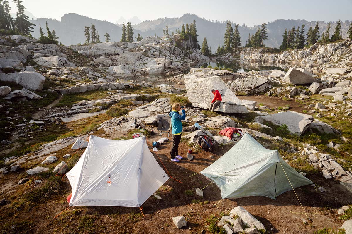 Zpacks Duplex Zip trekking-pole tent (pitched next to Hyperlite Unbound 2P)