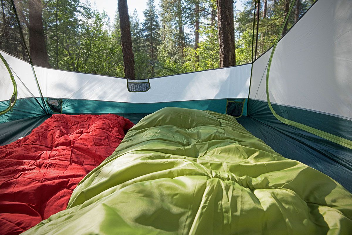 Camping gear (sleeping bag inside tent)