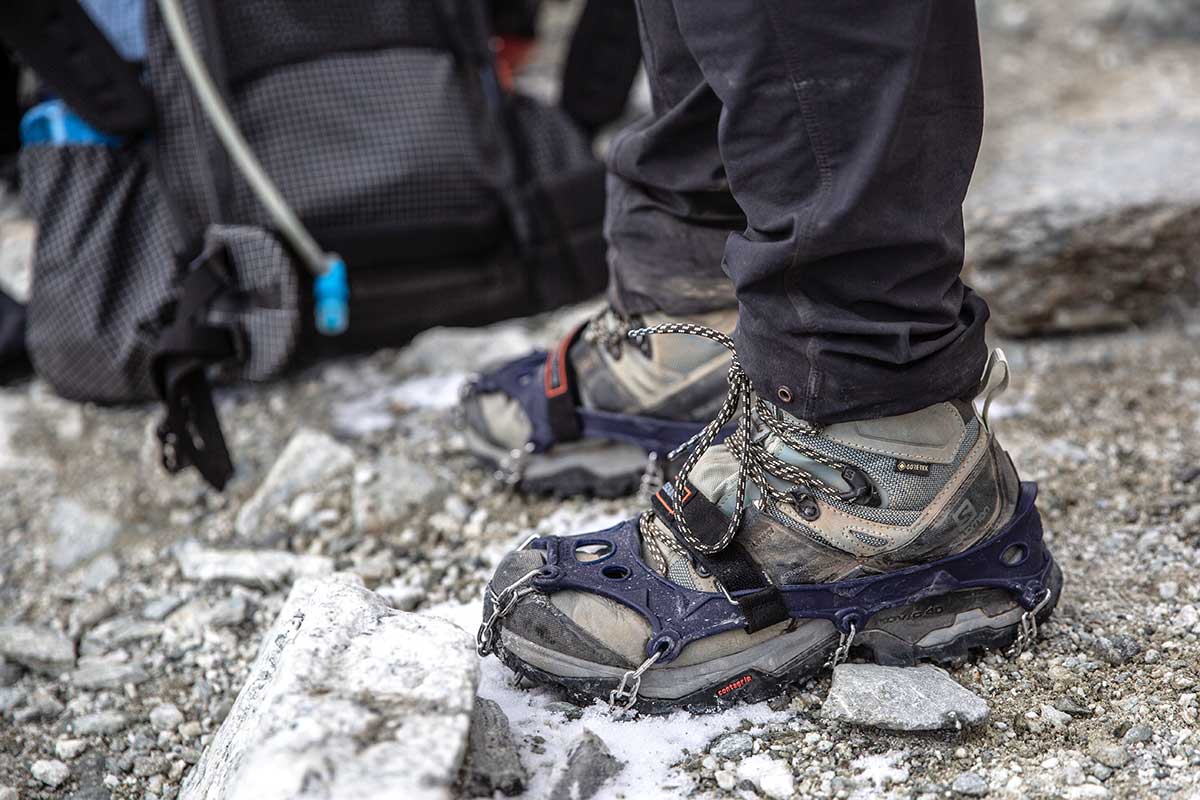 Fall hiking gear essentials (boots with traction devices)
