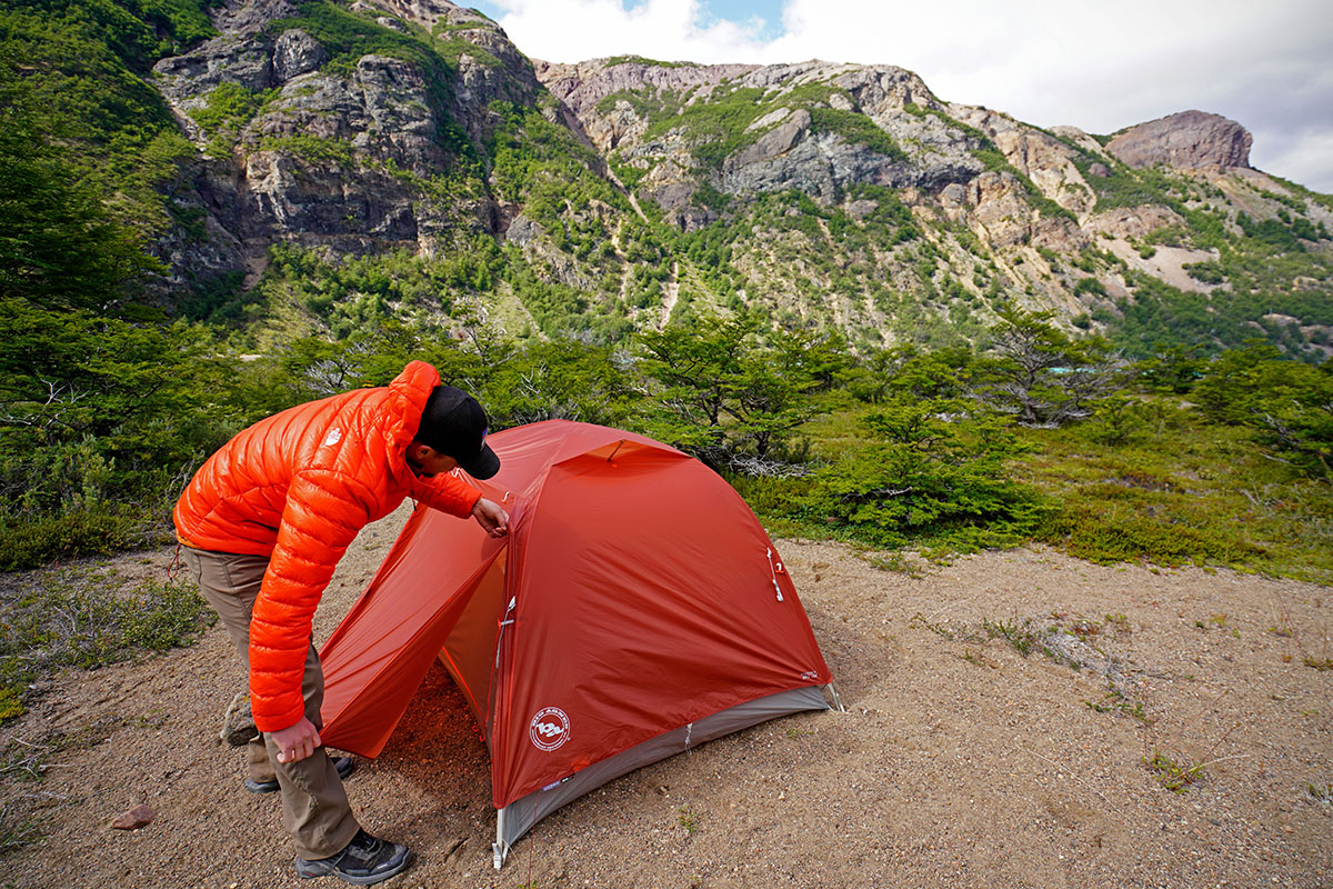 Big Agnes Copper Spur freestanding backpacking tent (opening vestibule)