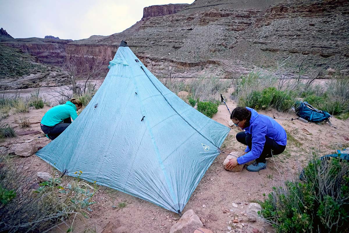 Hyperlite Ultamid non-freestanding pyramid shelter