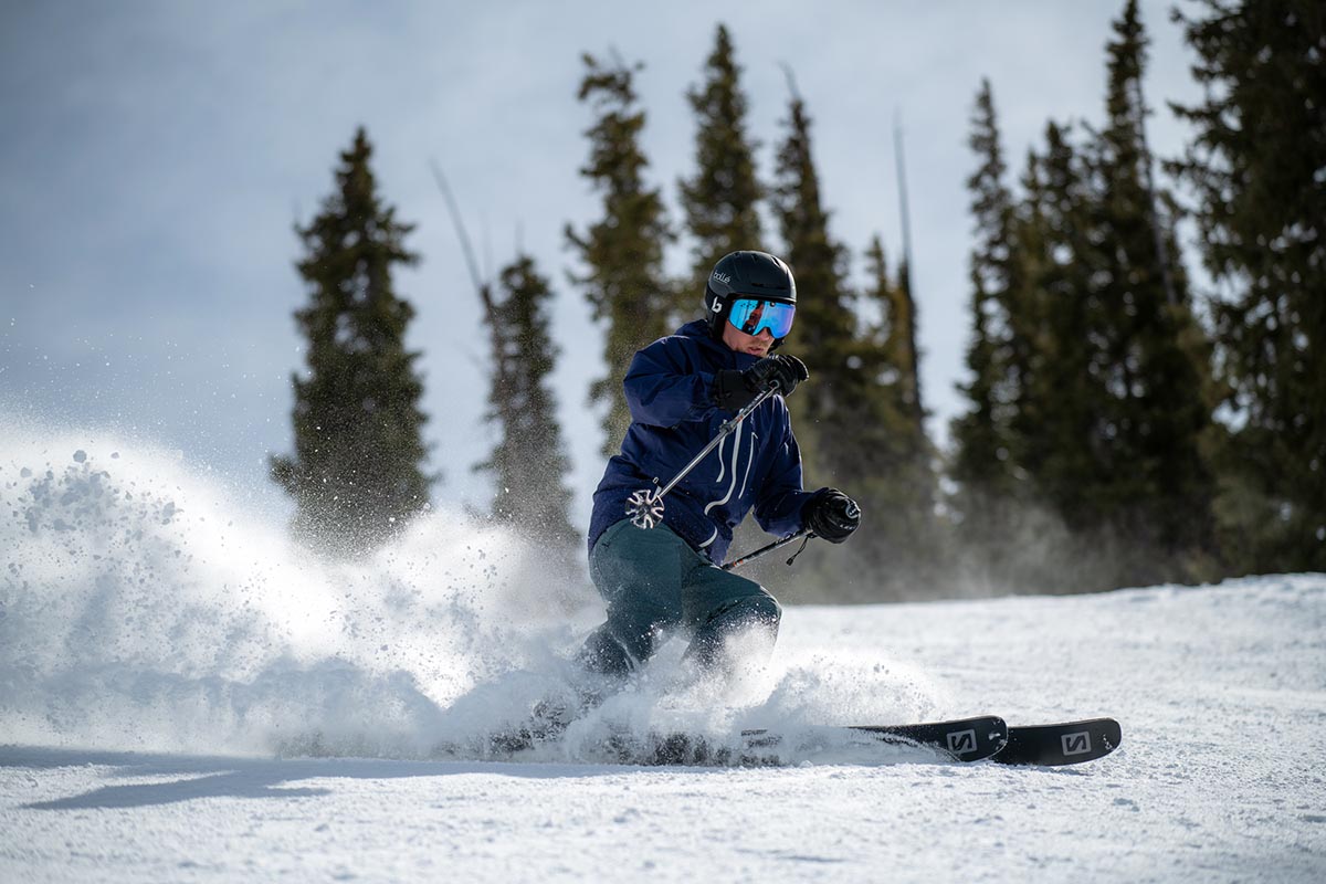 All-mountain ski (powder spray in turn)