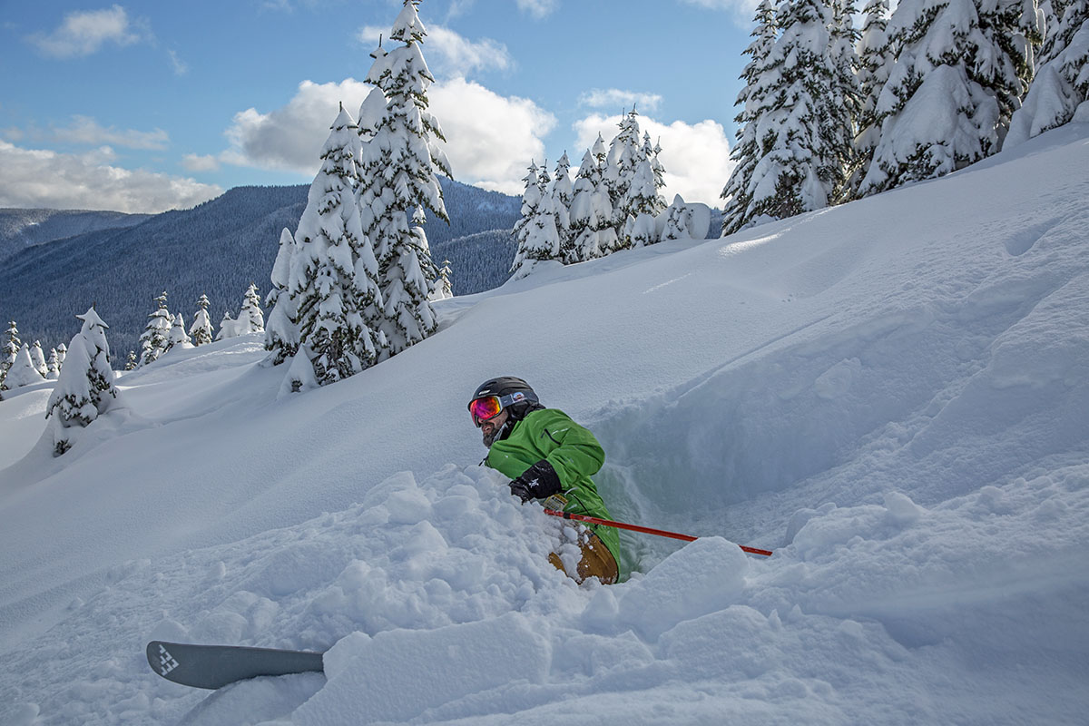 Ski goggles (fall in deep powder)