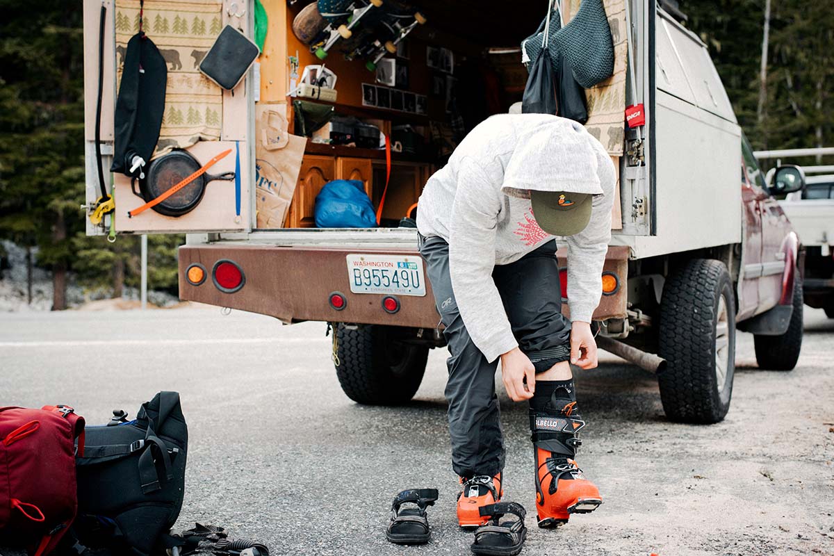 Layering Backcountry Skiing (socks)