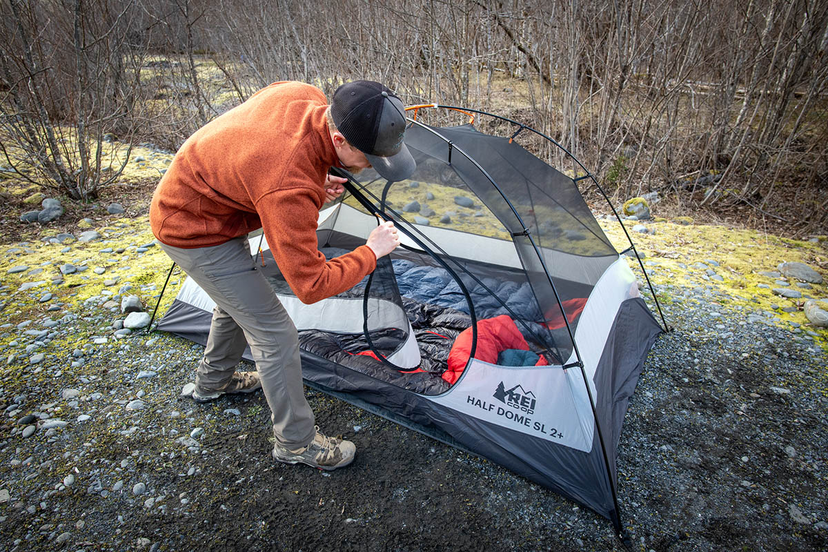 REI Anniversary Sale (opening door on REI Half Dome SL 2)