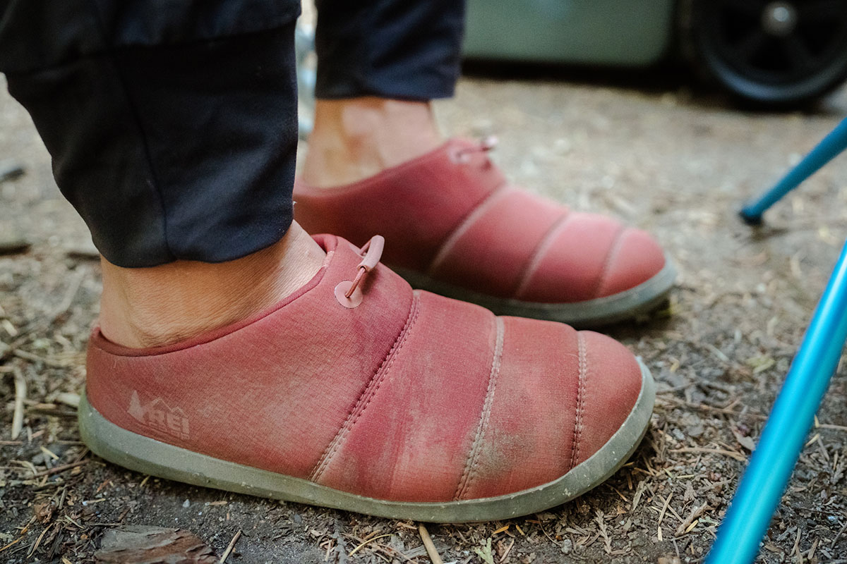 REI Gear Up Get Out Sale (REI Camp Dreamer Slip-Ons at camp)