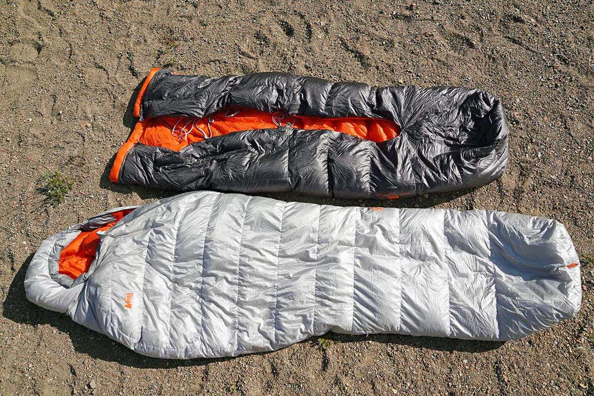 REI Magma sleeping bag and Magma Trail quilt