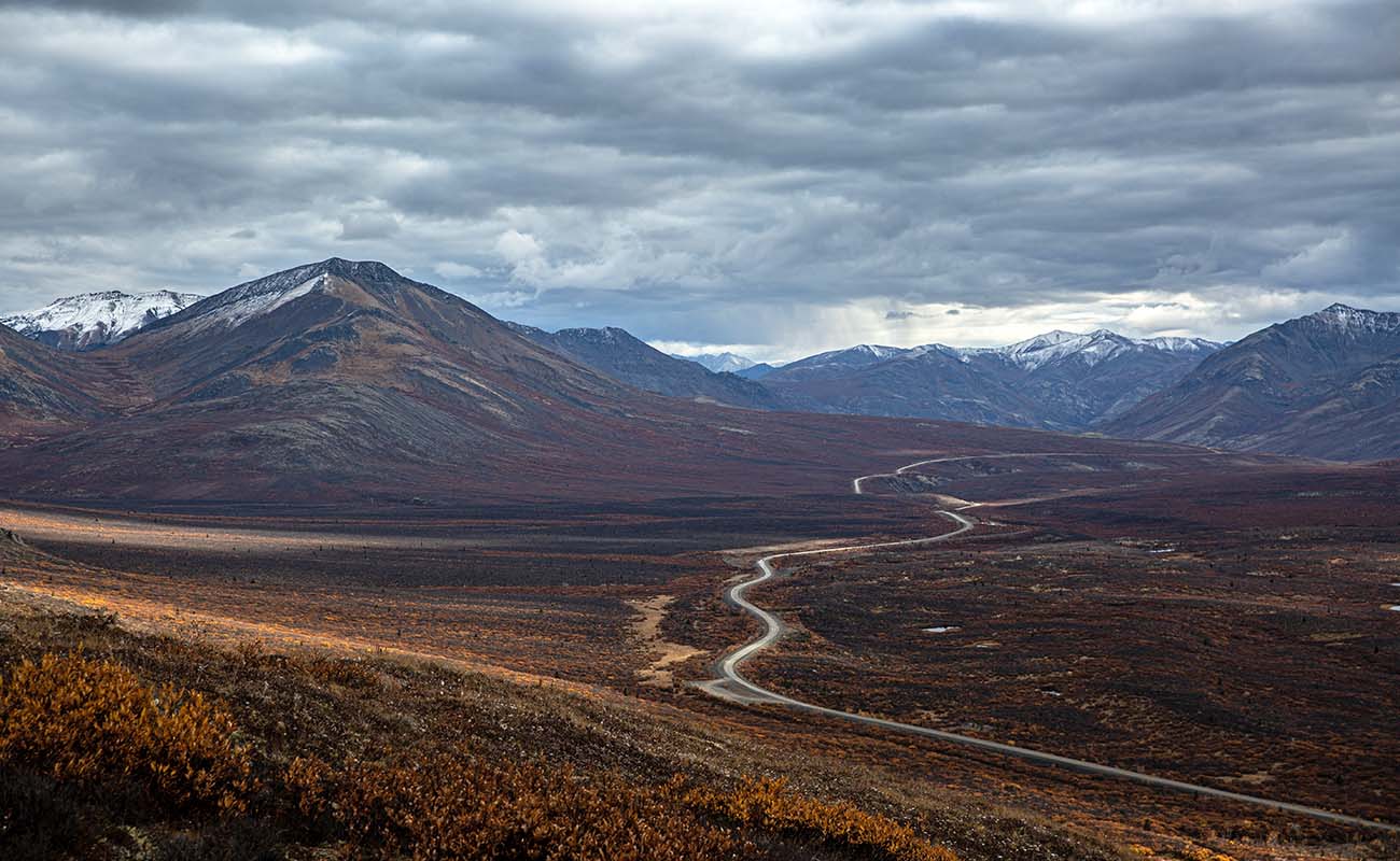 Curving Dempster Highway from above