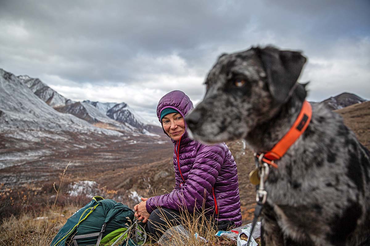 Sasha and Otis the dog (hiking near Dempster Highway)