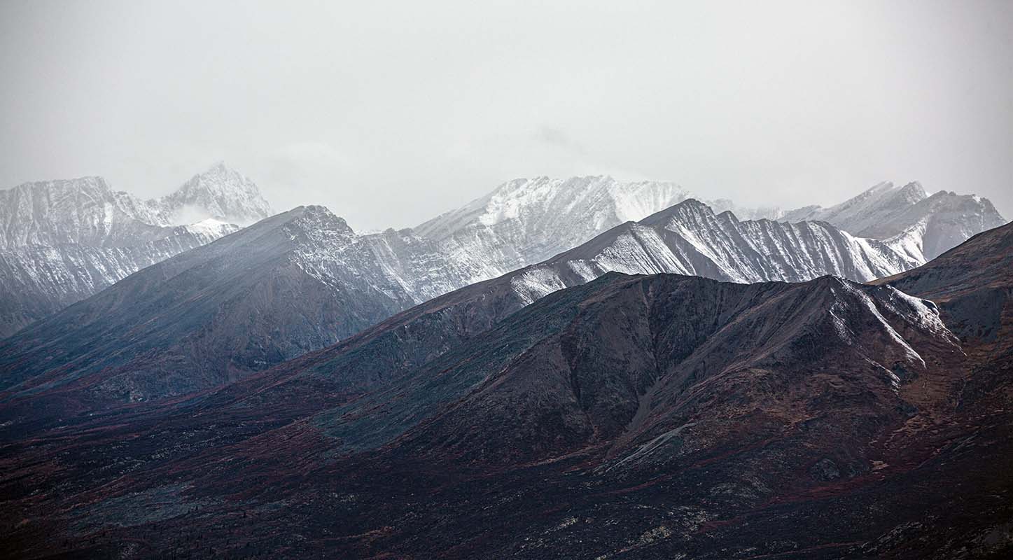 Winter approaching on low-lying hills along the Dempster Highway (Northwest Territories)