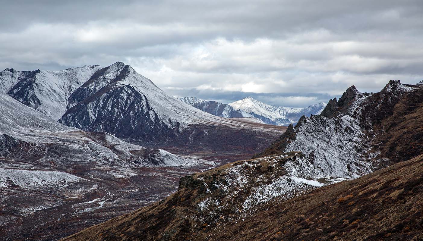 Winter approaching on low-lying hills in Northwest Territories (Dempster Highway)