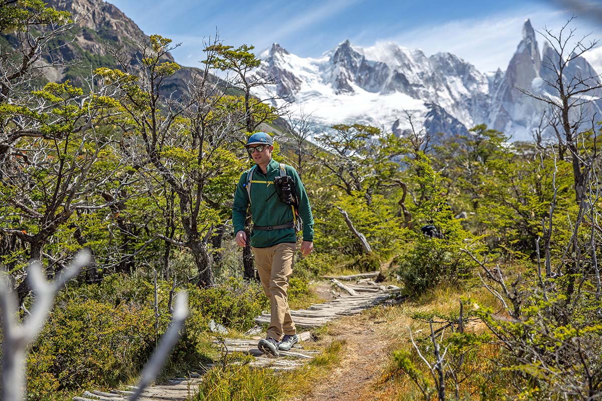 John hiking away from Laguna Torre