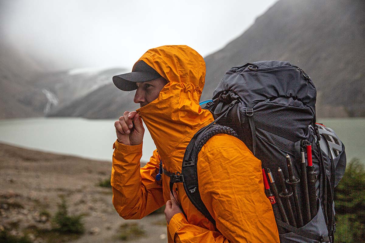 John testing OR Helium Ascentshell rain jacket