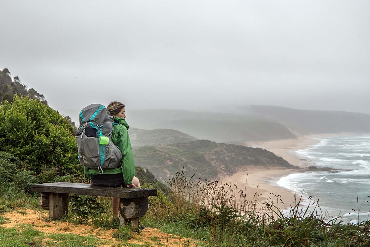 Great Ocean Walk (sitting on bench in fog)