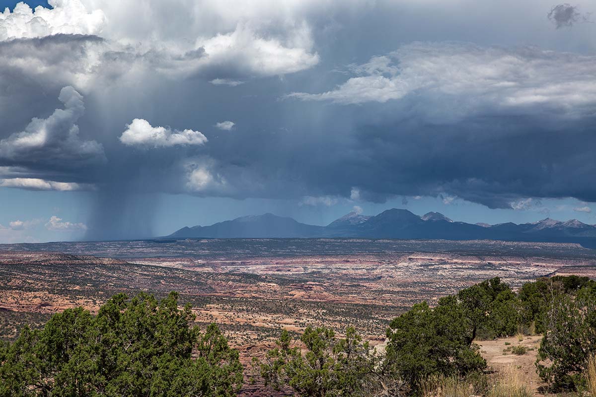 Thunderstorms over desert while bikepacking