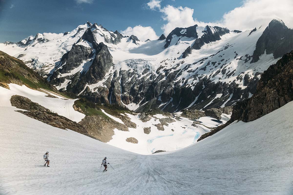 Descending into White Rock Lakes (Ptarmigan Traverse)