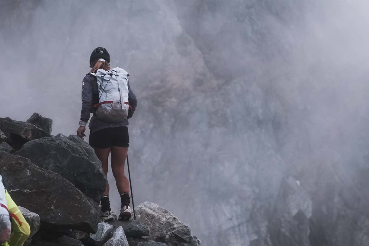 Hiking into fog