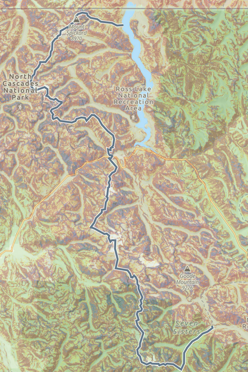 North Cascades High Route map full