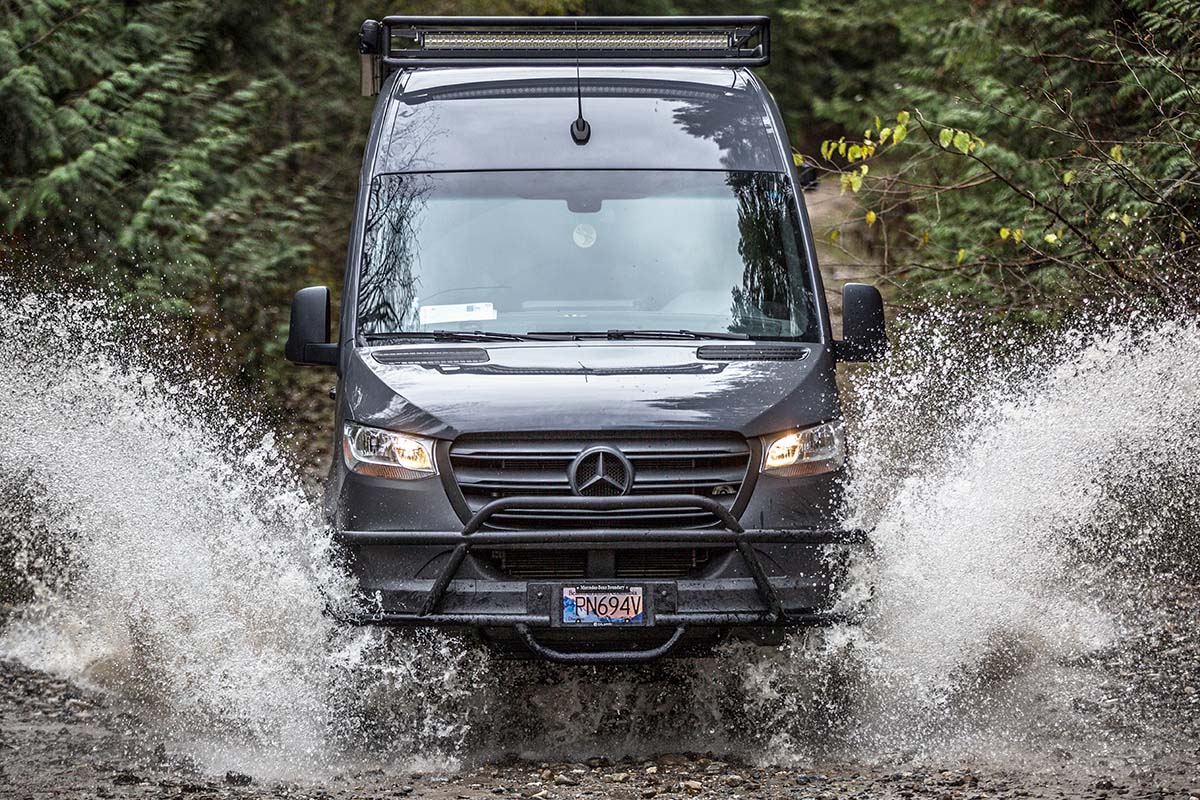 Driving sprinter van through water