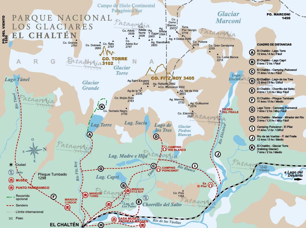 Hiking El Chaltén (real map)