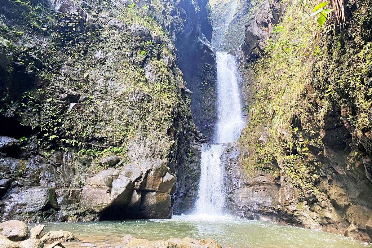 Makahela Falls waterfall (hiking on Kaua'i)