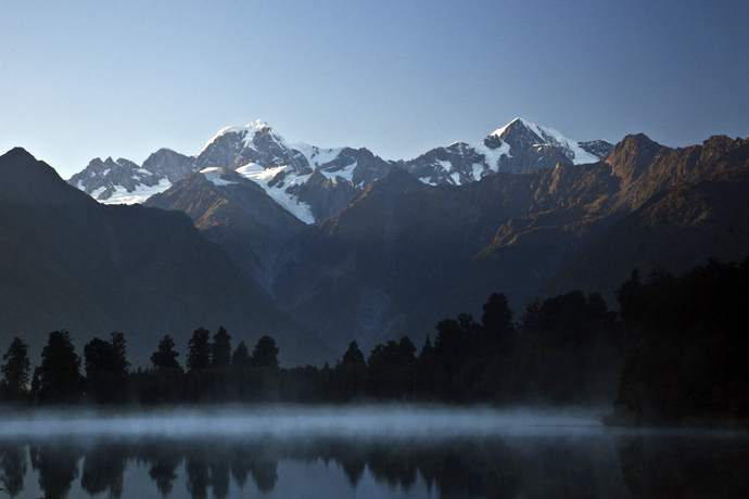 New Zealand - Southern Alps over Lake Matheson
