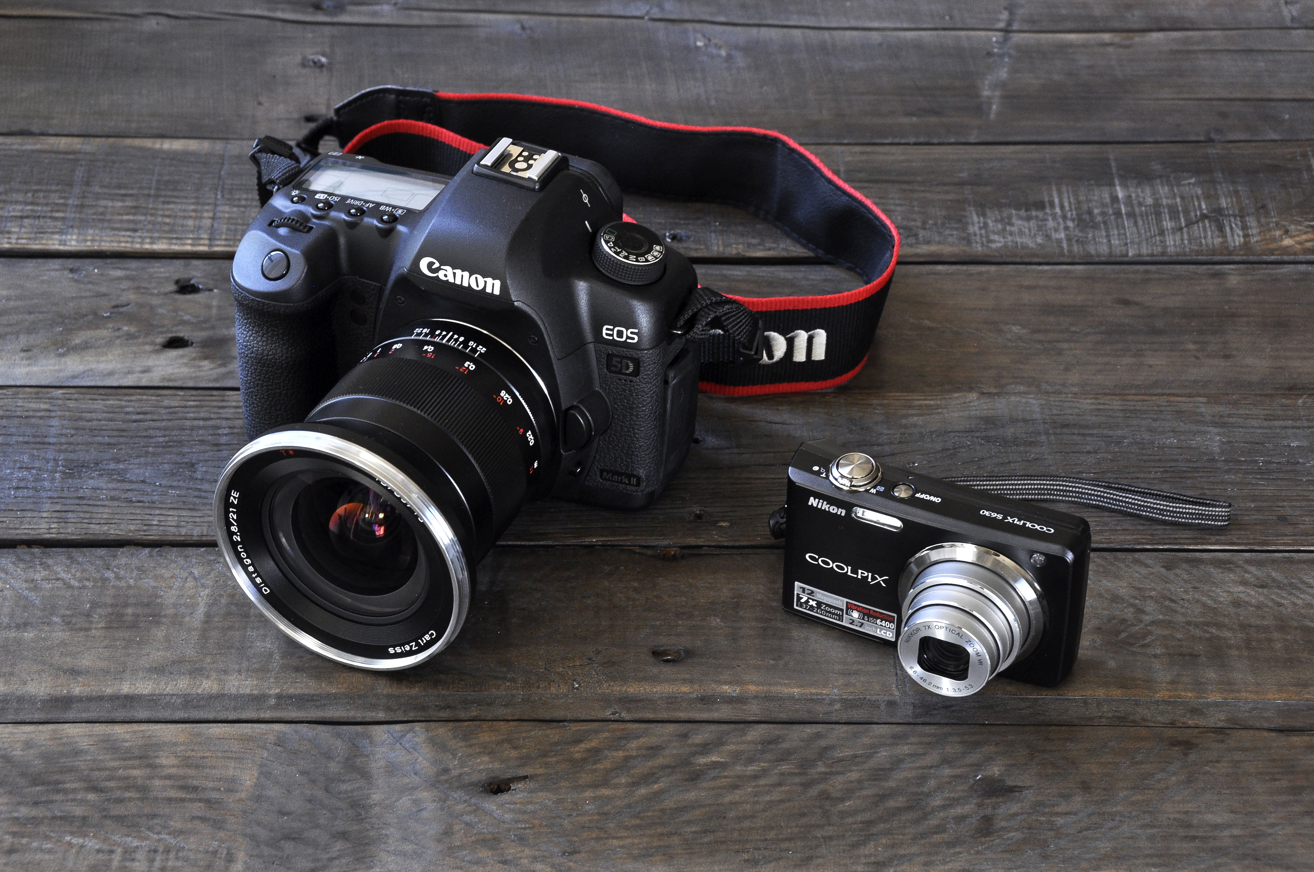 Digital SLR and point-and-shoot size comparison