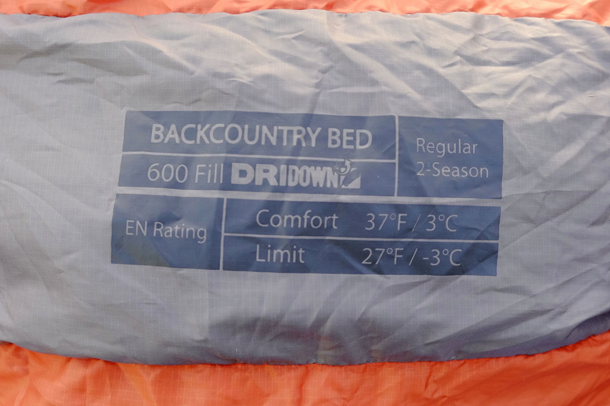 Camping sleeping bag (EN rating)