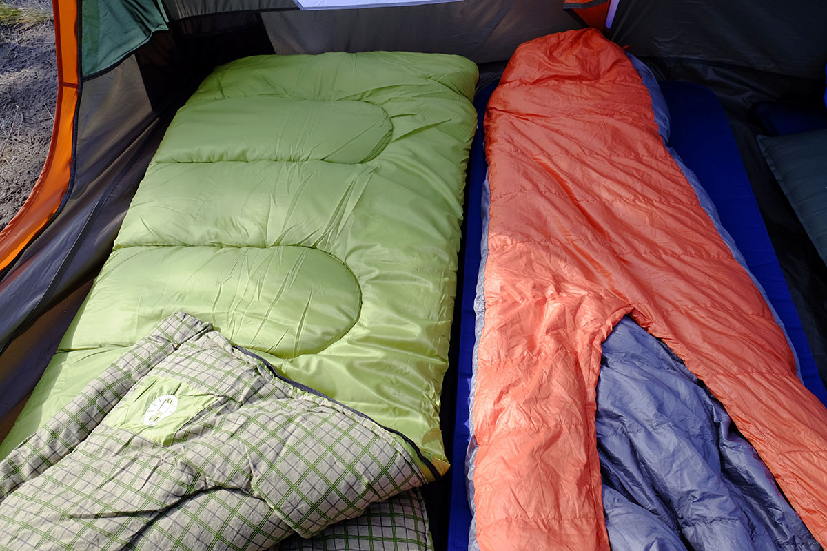 Rectangular bags have the clear edge in roominess Camping sleeping bags (rectangular and mummy)