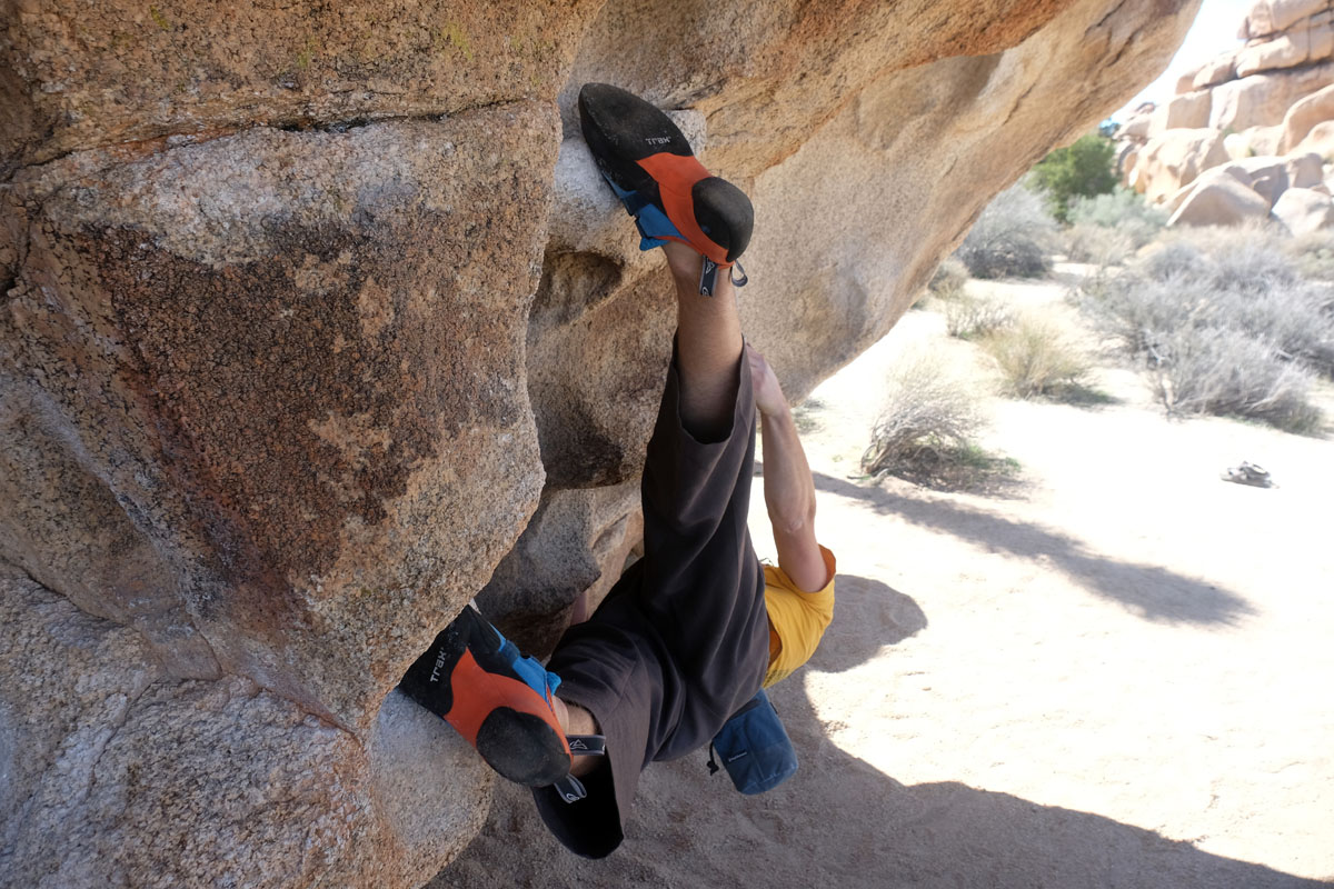 Evolv Shaman bouldering