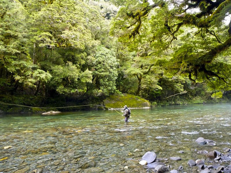 Fly fishing outside Wanaka