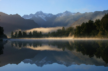 Fox Glacier from Lake Matheson