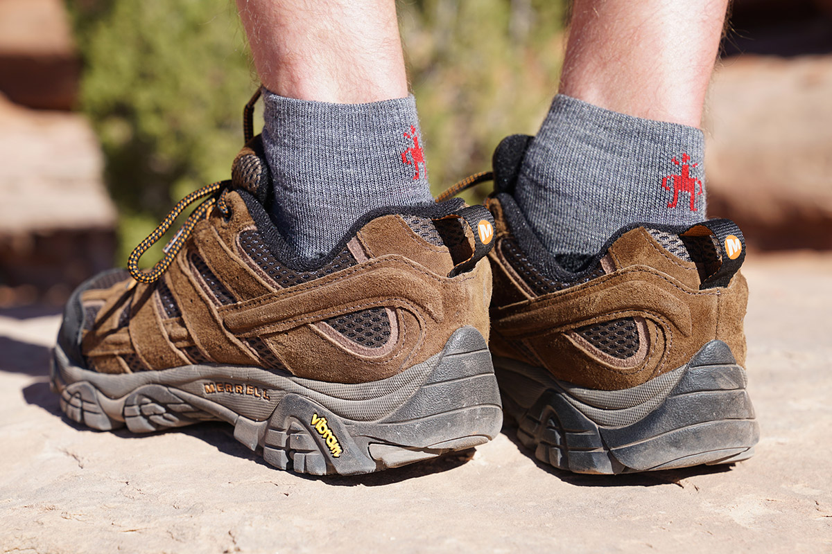 Quarter height Smartwools with the new Merrell Moab 2 shoes Hiking socks (quarter height with shoes)