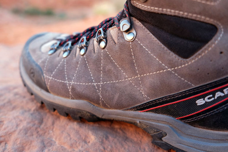 Hiking boot leather uppers