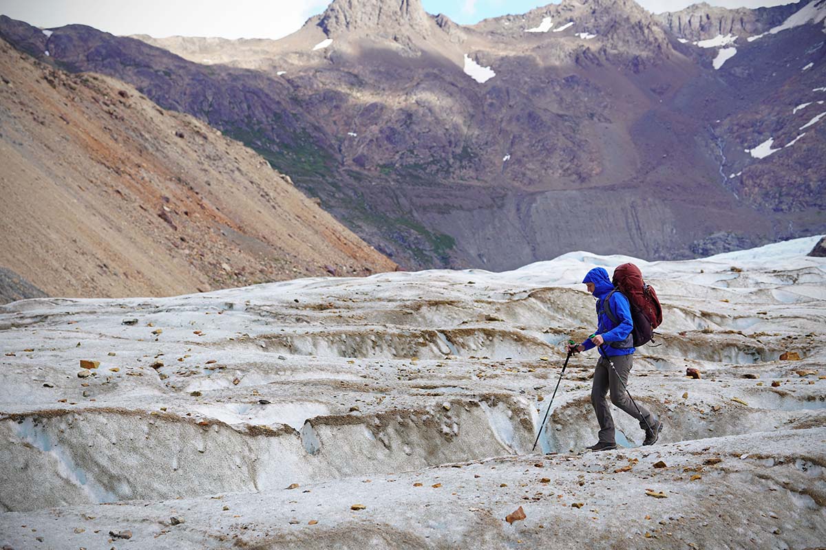 Crossing a glacier with the Leki Micro Vario trekking poles Trekking poles (glacier hiking with the Leki Micro Vario )