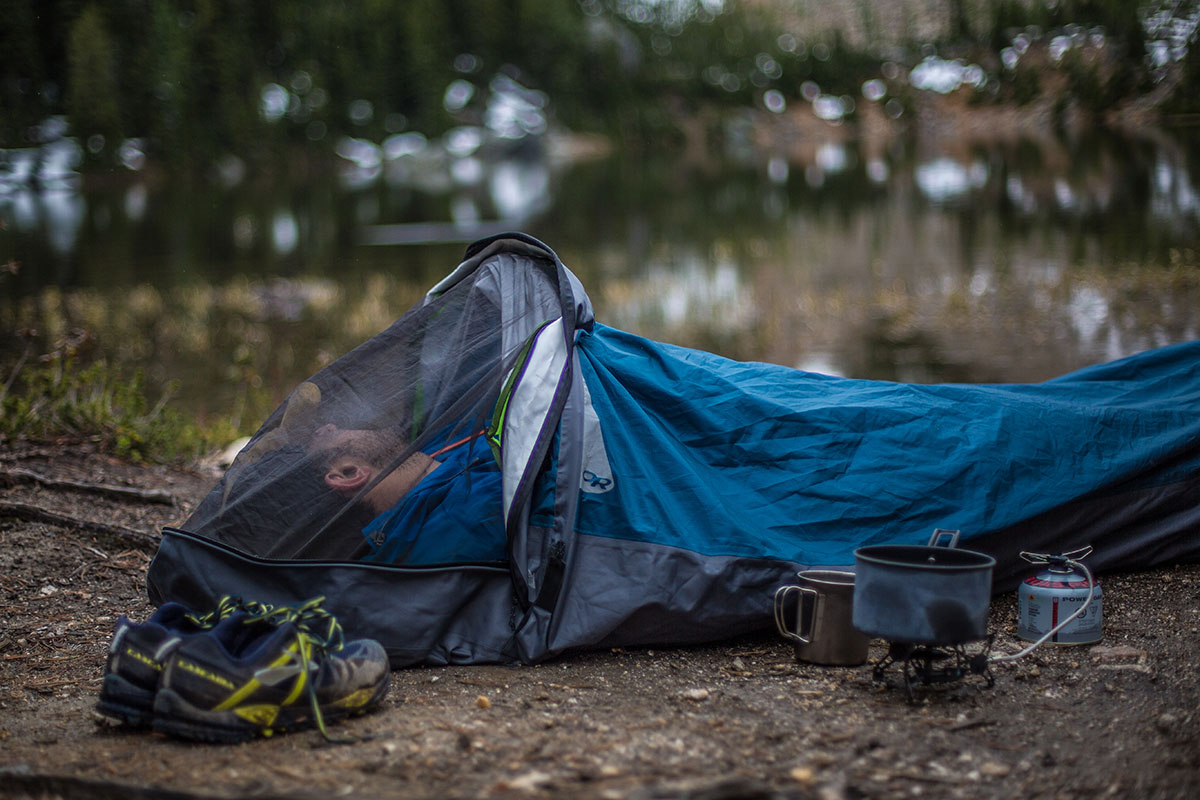 Outdoor Research Alpine bivy camp