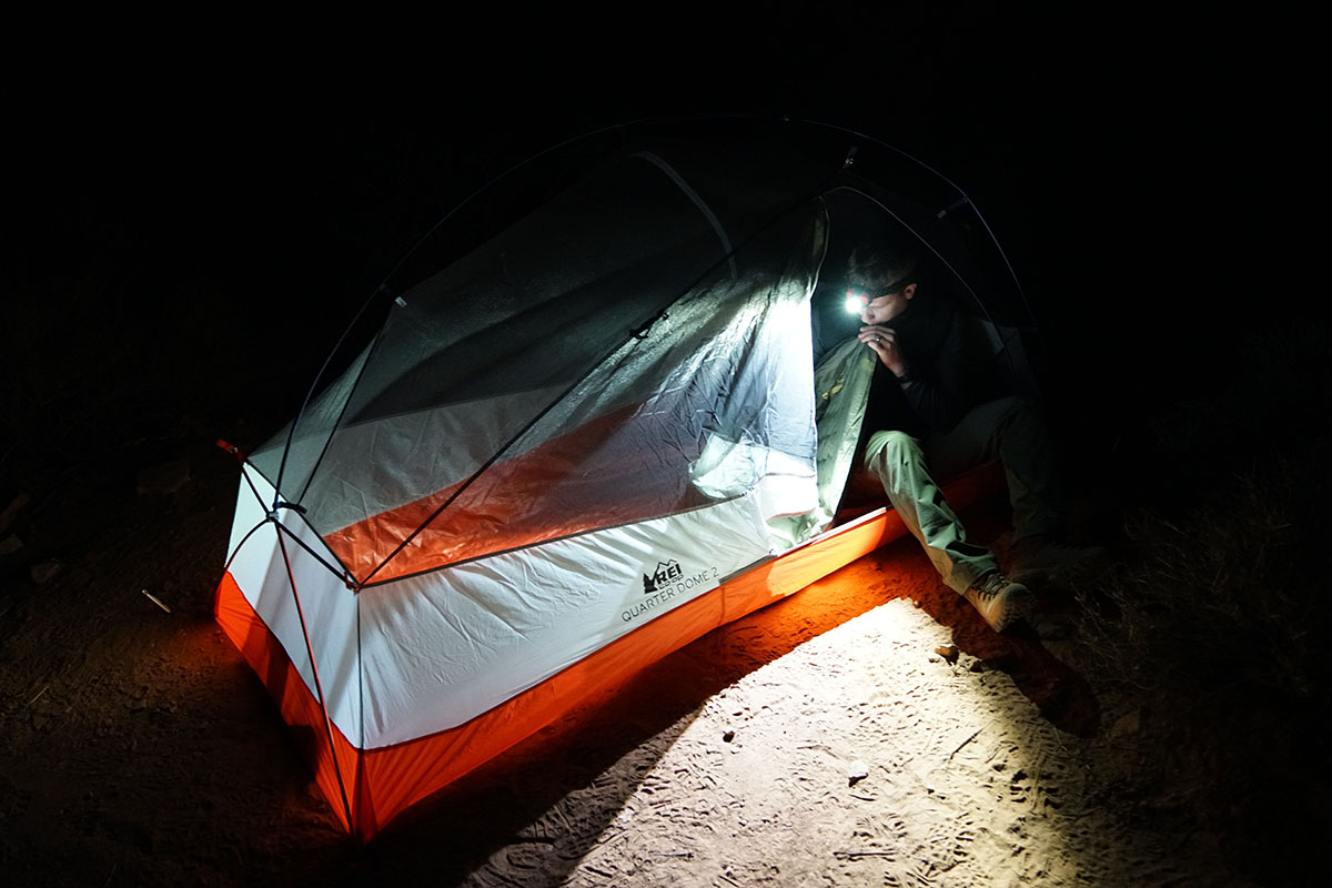 REI Quarter Dome (night)