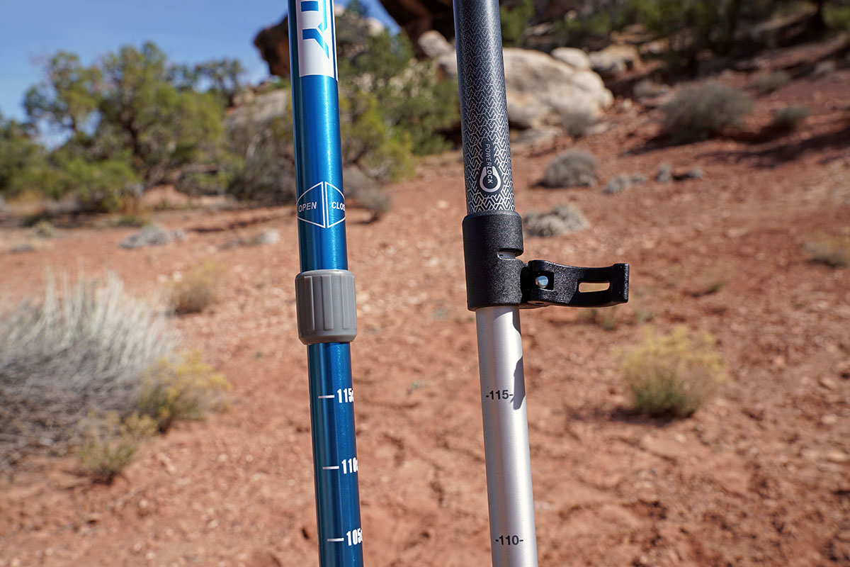 Trekking poles (locking mechanisms)