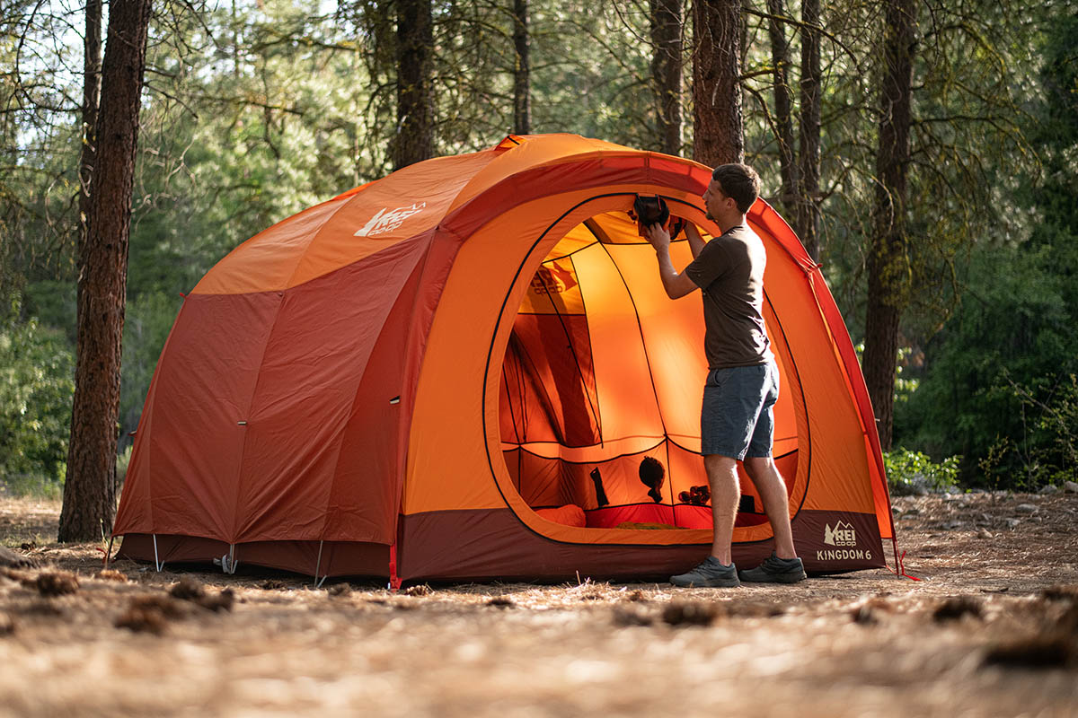 Camping Tent (REI Kingdom 6 storing door)