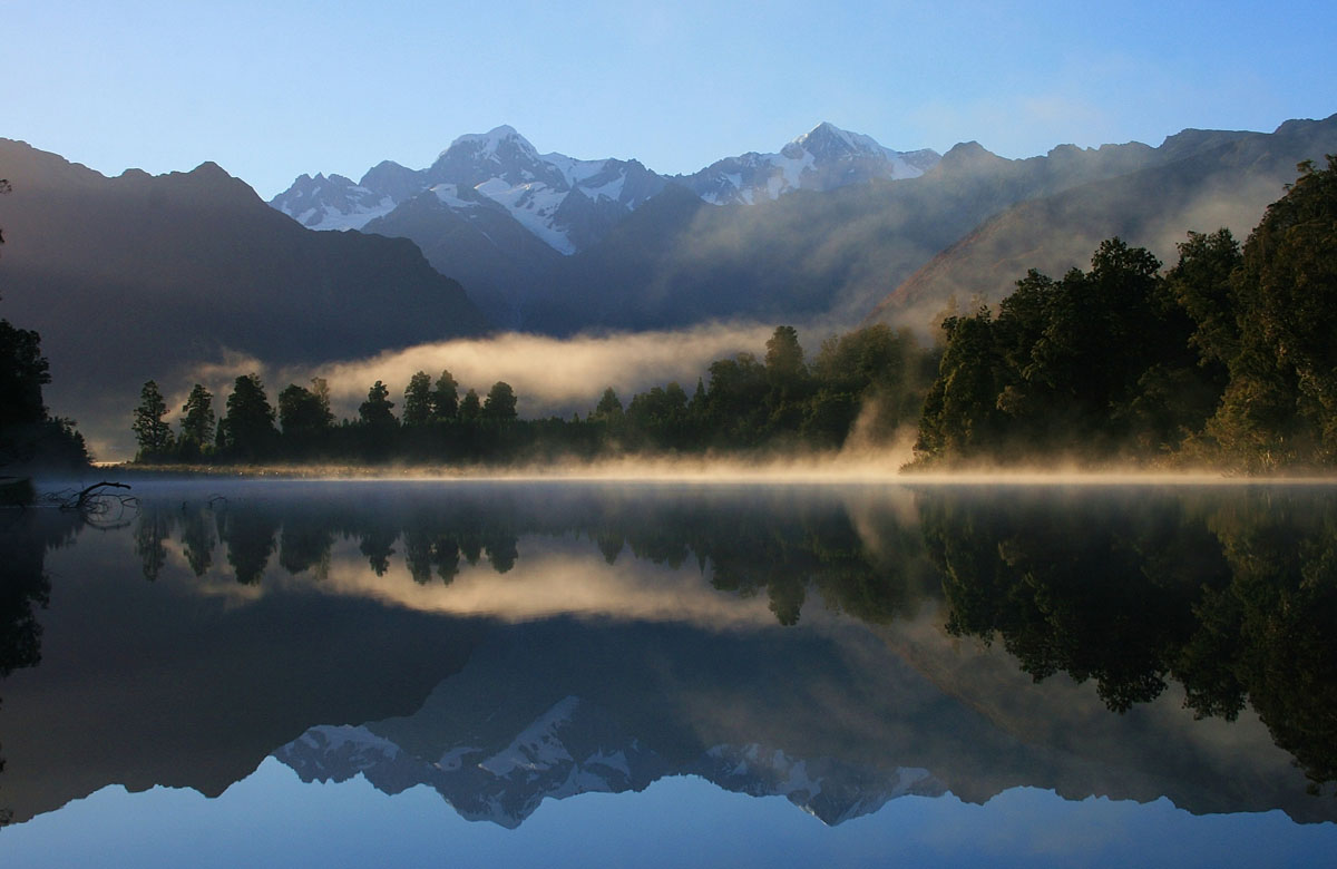 Fox Glacier from Lake Matheson