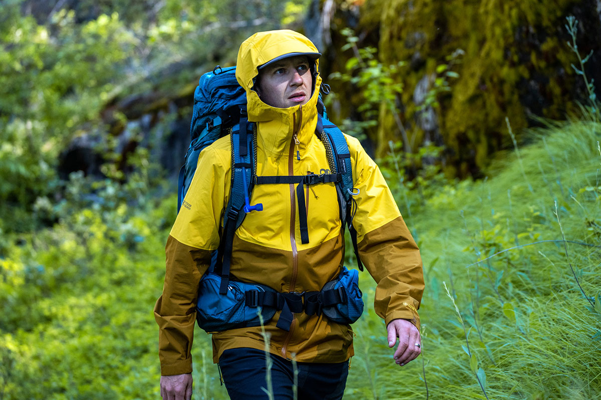 Outdoor Research Foray II GTX rain jacket (backpacking through forest)