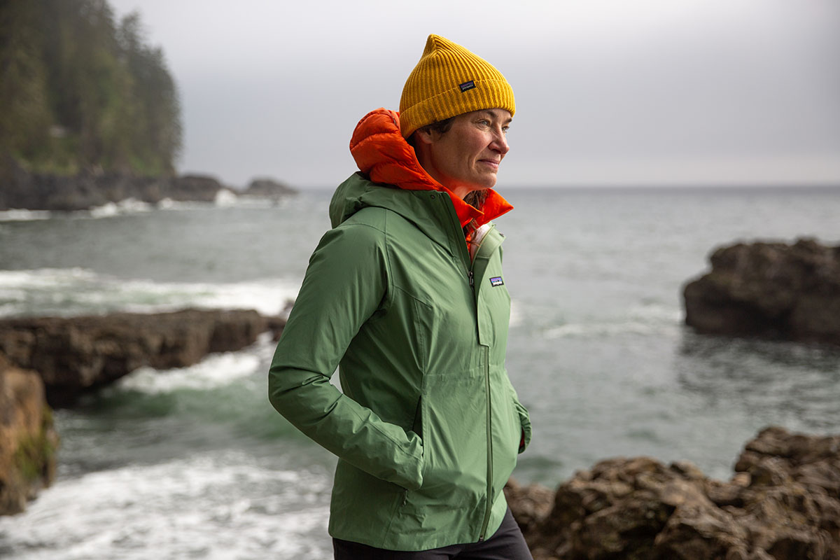 Patagonia Slate Sky Jacket (standing by water)