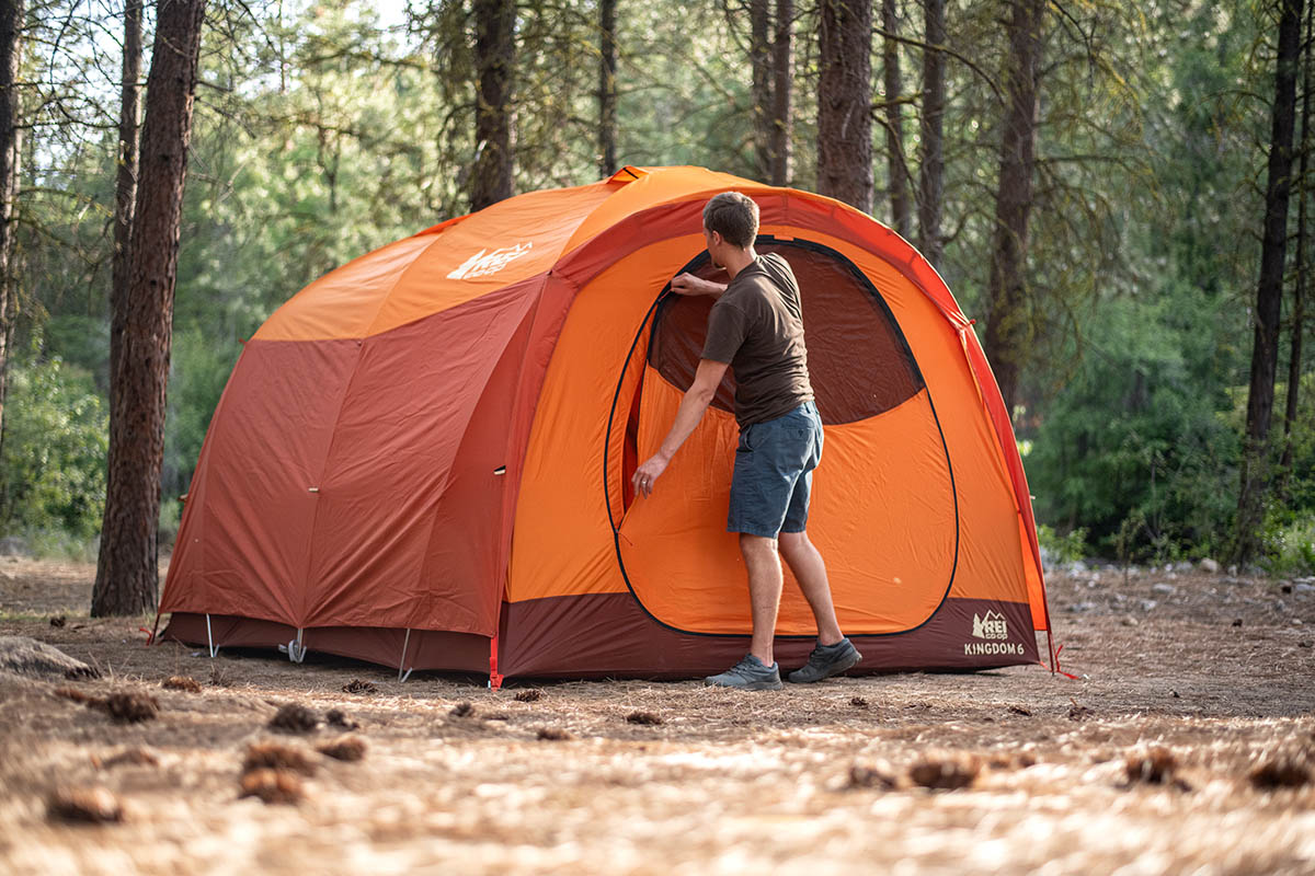 REI Co-op Kingdom 6 camping tent (campsite)