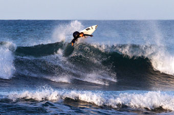 Surfing in Taranaki, New Zealand